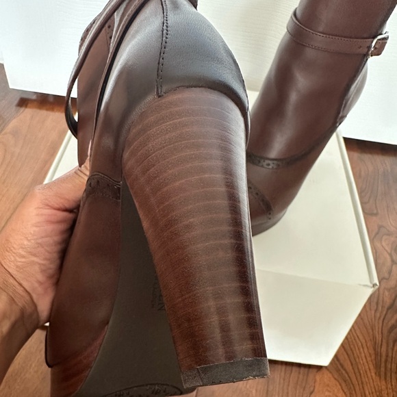 Ralph Lauren Brown Leather Booties; Size 7.5 - Picture 10 of 12